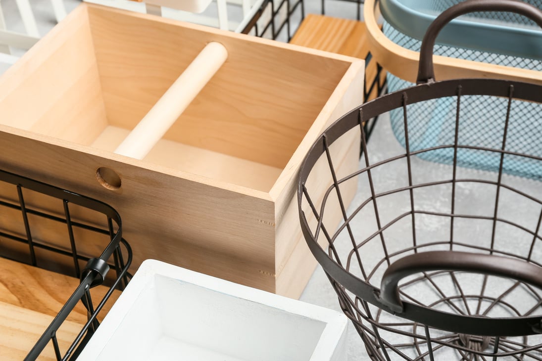 Different Empty Wardrobe Organizers, Closeup