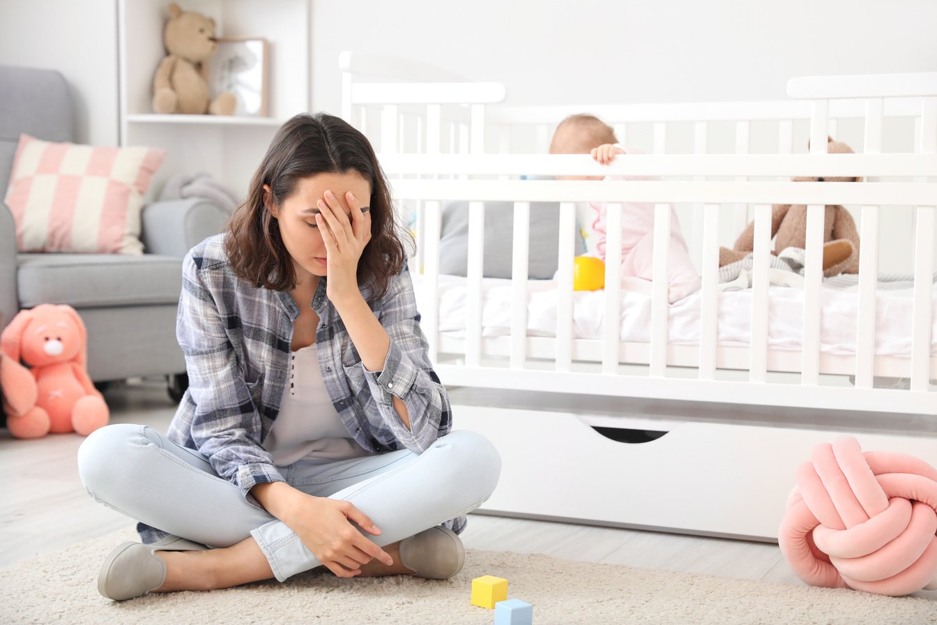 Woman Suffering from Postnatal Depression